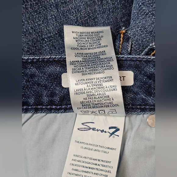 Seven7 Women's Blue Denim Shorts Weekend With Cut Hem, Size 12, New With Tags - Picture 8 of 9